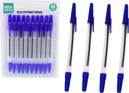 Set van klassieke blauwe balpennen 10 stuks