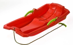 Kunststof slee met remmen Baby Mix Karol rood