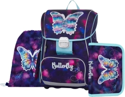 Školní set 3 ks Premium Vlinder – schooltas, gymsack en etui