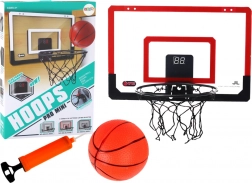 Thuisbasketbalring met elektronisch scorebord en geluiden