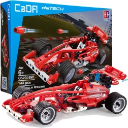 CADA bouwset raceauto Formula Racing 23 cm – 144 stukjes met pull-back aandrijving