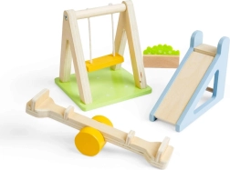 Bigjigs Toys houten buitenspeeltuin voor poppenhuis