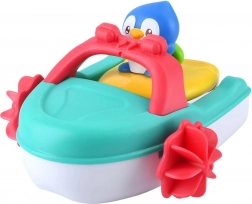 Opwindbare boot voor in het water met pinguïn