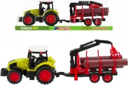 tractor met houtaanhanger mijn ranch