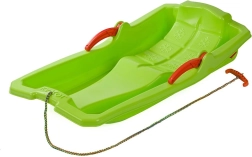 Kunststof slee met remmen Baby Mix Karol groen