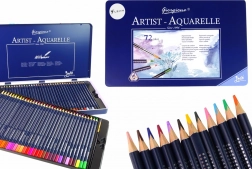 Set van 72 aquarelpotloden in metalen etui