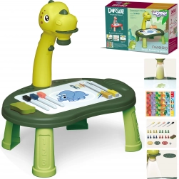 Projectie-teken tafeltje dinosaurus WOOPIE – 24 sjablonen + 2 spellen