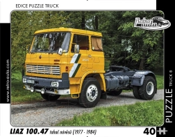 Puzzel RETRO-AUTO’S – LIAZ 100.47 trekker voor opleggers, 40 stukjes