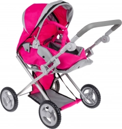 Roze poppenwagen 2-in-1