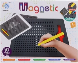 Magnetisch bord met knikkers en kaartjes