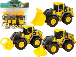 Set van drie gele bouwvoertuigen