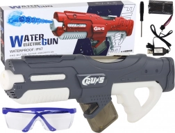 Grote grijze waterpistool 750 ml met bril, oplaadbaar
