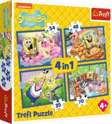 Puzzel SpongeBobs leven 4-in-1