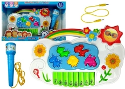 Elektronisch kinderpiano Bloemetjes met microfoon en telefoonverbinding
