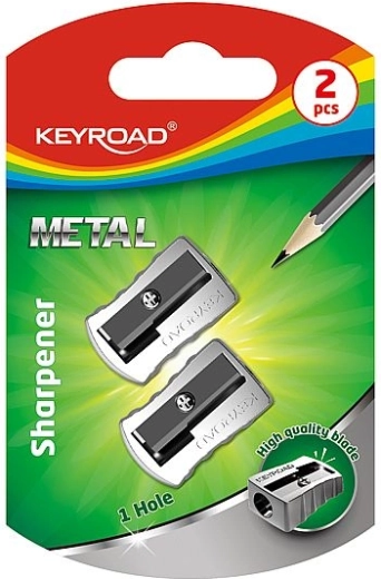 Puntenslijper KEYROAD metaal, 2 stuks, zilver