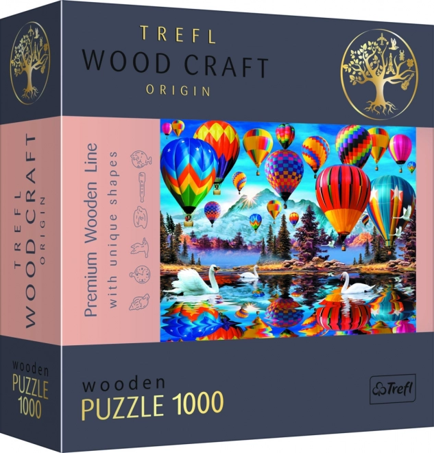 Houten puzzel TREFL Wood Craft Origin – Kleurrijke ballonnen 1000 stukjes