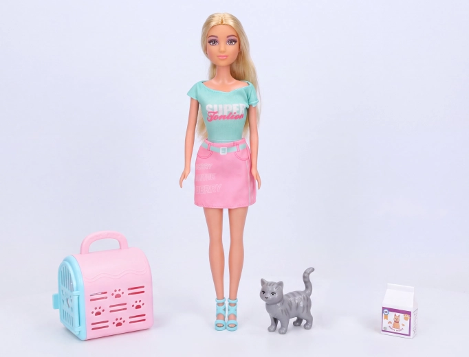 Pop met kat 30 cm