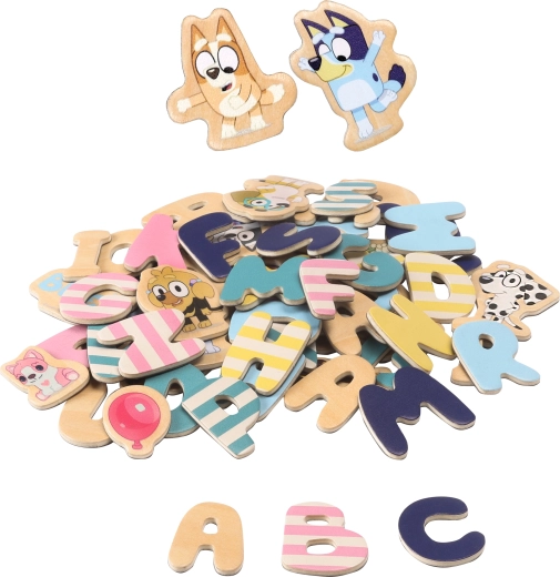 Bluey houten magnetische alfabetset en plaatjes voor kinderen