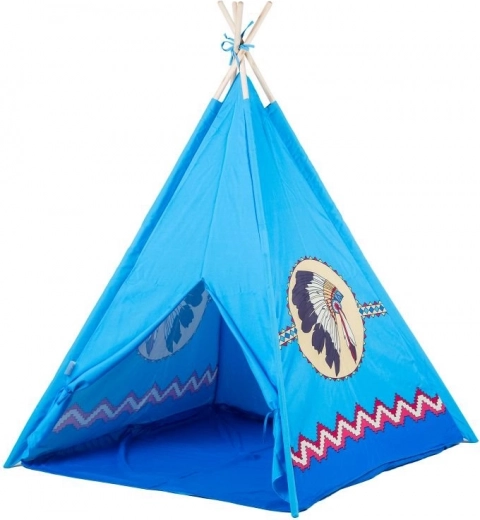 Kinderteepee met raam – Blauw