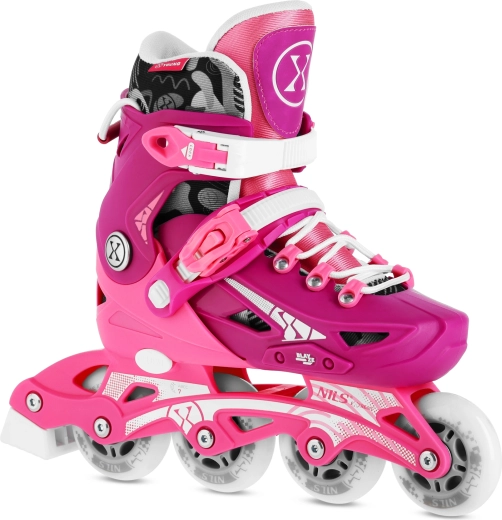 Verstelbare kinder-inline skates Nils Extreme Blaze roze – M (35-38)