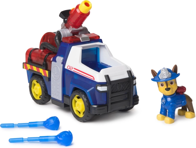 Chases reddingsvoertuig met kanon op het dak