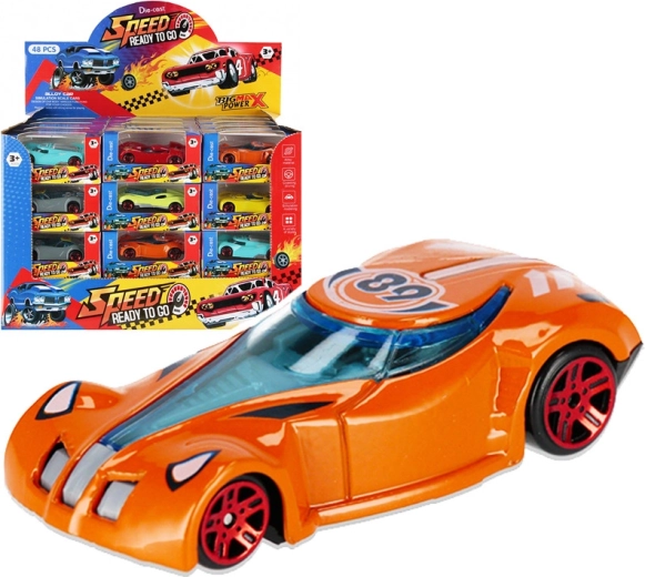 Metalen raceautootje 8 cm