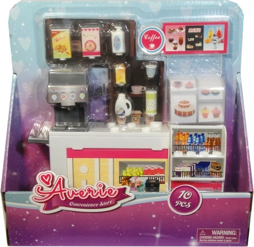 Meubels en accessoires voor poppen – café met koffiemachine