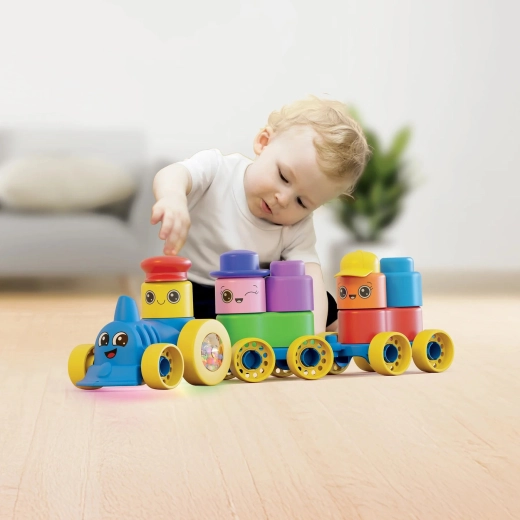 Momy Soft zachte blokken met treintje (25 stuks)