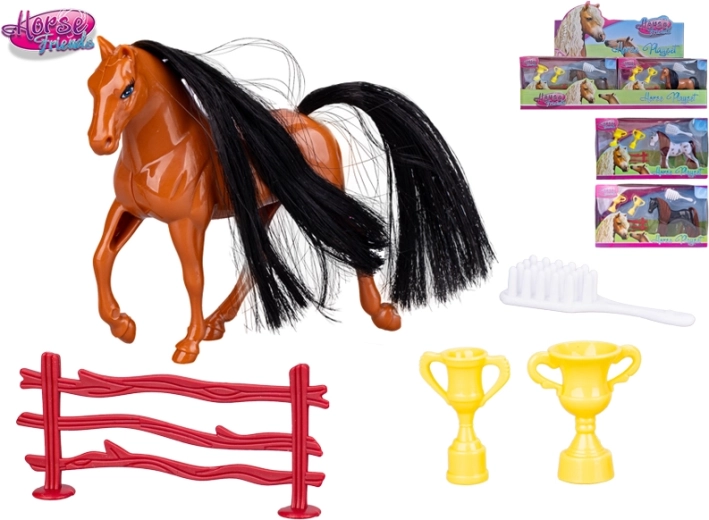 Horse Friends paard met accessoires 9,5 cm