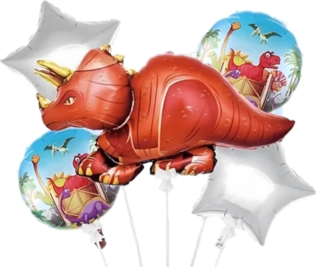 Set verjaardagballonnen dinosaurus 5 stuks