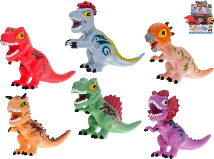 Kleurige piepende dinosaurus 22,5 cm