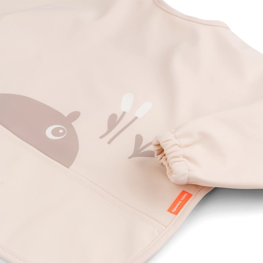 Slabbetje met mouwen en opvangzak Ozzo, roze
