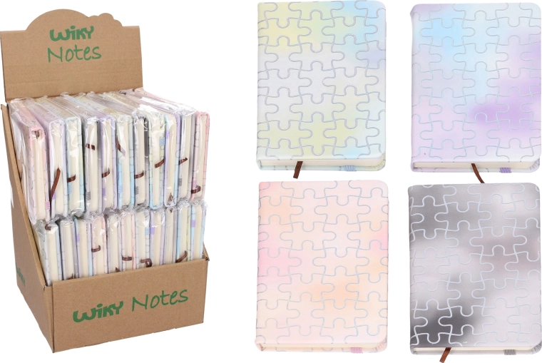 Gelijnd notitieboekje met elastiek 14 × 8,6 cm, 80 pagina’s, gekleurd