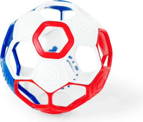 Oball rammelbal Grippin' Goals Rattle Ball rood/wit/blauw 10 cm