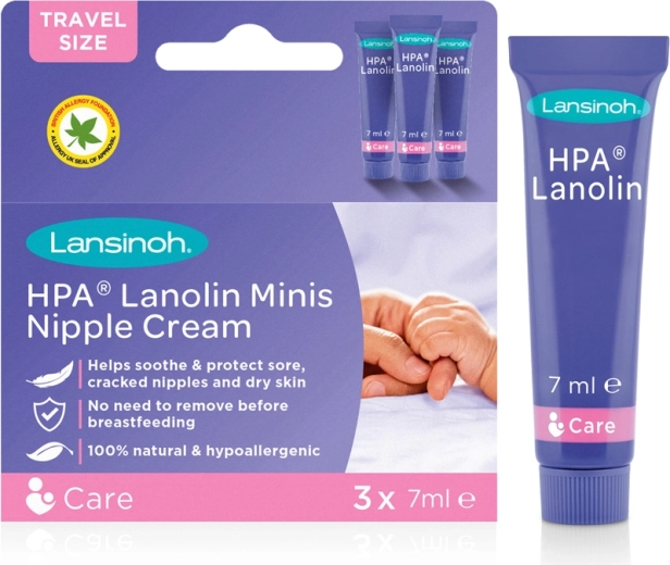 Lansinoh HPA lanoline tepelcrème Minis 3×7 ml
