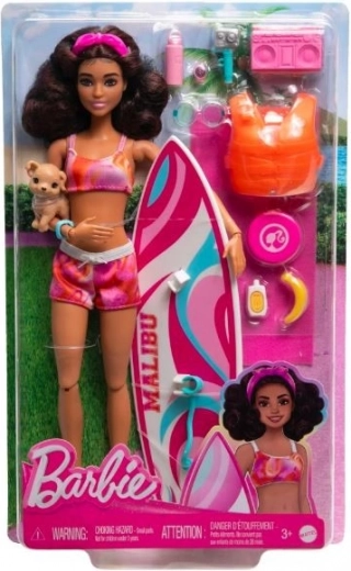 Barbie surfer met strandaccessoires