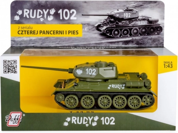 modeltank T‑34 Rudy 102 op schaal 1:43