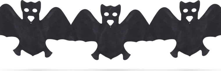 Papieren Halloween-slinger met vleermuizen 3 m