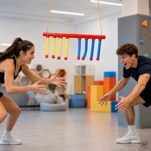 Ophangconstructie met koordjes