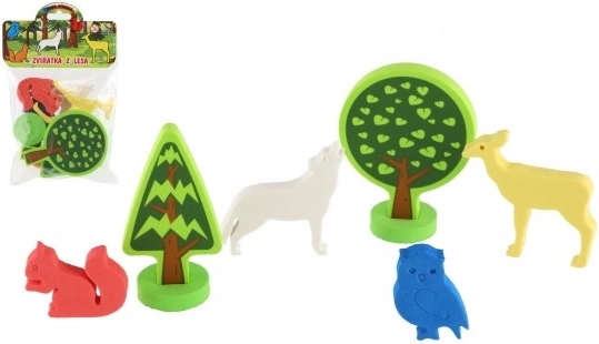 Schuim-waterstickers bosdiertjes – 9 stuks