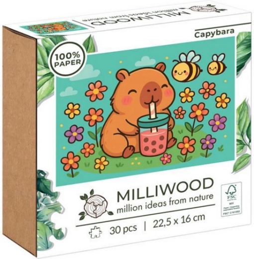 Puzzel 30 stukjes Kapibara met bubble tea