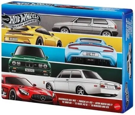 Hot Wheels Silver Series Euro Style autootjesset - 6 stuks