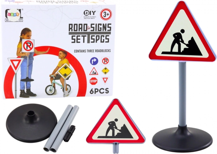 Grote educatieve verkeersbord Werk aan de weg 70 cm