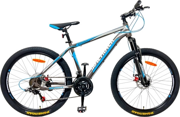 MalTrack mountainbike 26" stalen frame grijs/blauw