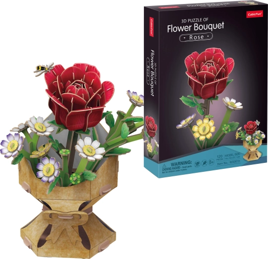 CubicFun 3D-puzzel boeket rozen met 120 stukjes