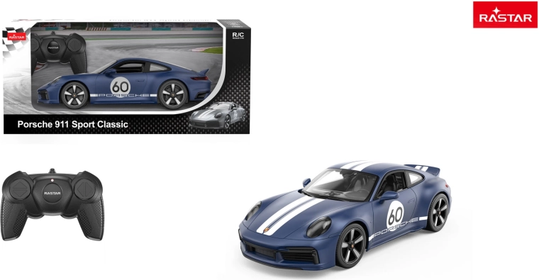 Rastar op afstand bestuurbare auto Porsche 911 Sport Classic 1:16 blauw