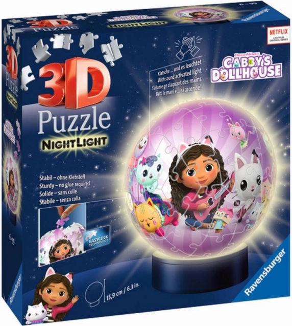 Ravensburger 3D lichtgevende puzzleball Gabby’s Magische Huis 72 stukjes