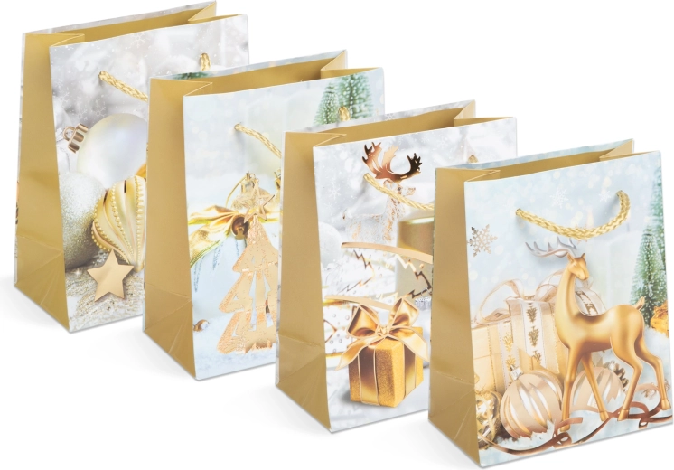 Kerstpapieren cadeauzak voor een fles - 1 stuk