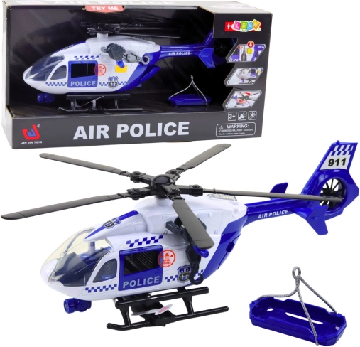 politiehelikopter met lichten en geluiden 1:12 met haak en brancard