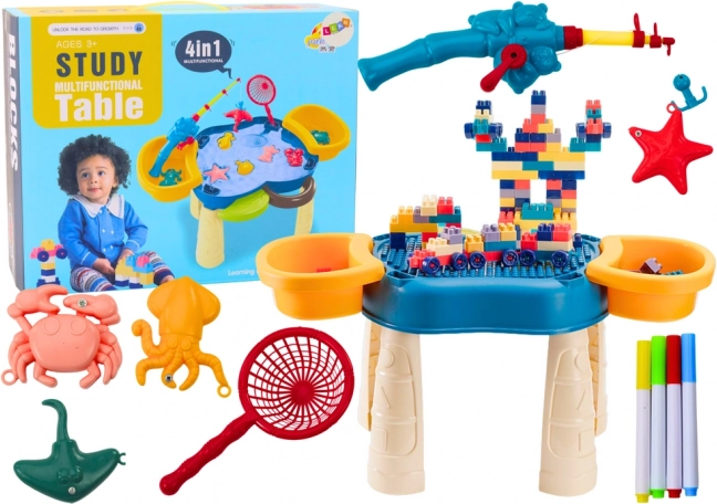 Multifunctionele tafel 4-in-1 blauw